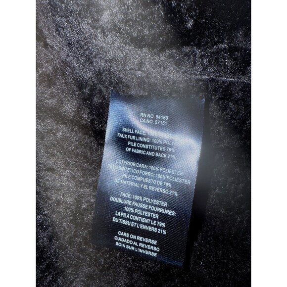 Club Room Mens XXL Black Faux Shearling-Lined Jacket With Full Zipper & Button P - Picture 4 of 7